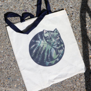 Cute Kitty Round Cat Art                           Tote Bag