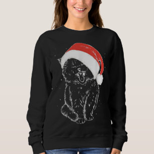 Cute Kitty Santa's Hat Christmas Cat Kitten Lover Sweatshirt