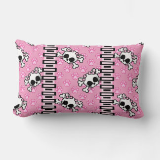 Cute Kitty Skull Lumbar Cushion