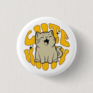 CUTE KITTY Small, 3.2 cm (1.25") 3 Cm Round Badge