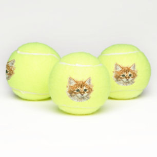 Cute Kitty Tennis Balls