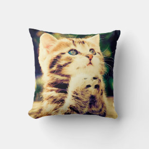 Cute Kitty Throw Pillow