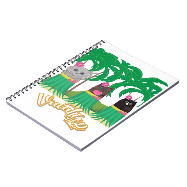 Cute Kitty Vacation Time Notebook (Left Side)