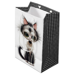 Cute Kitty Wearing a Pearl Necklace Medium Gift Bag