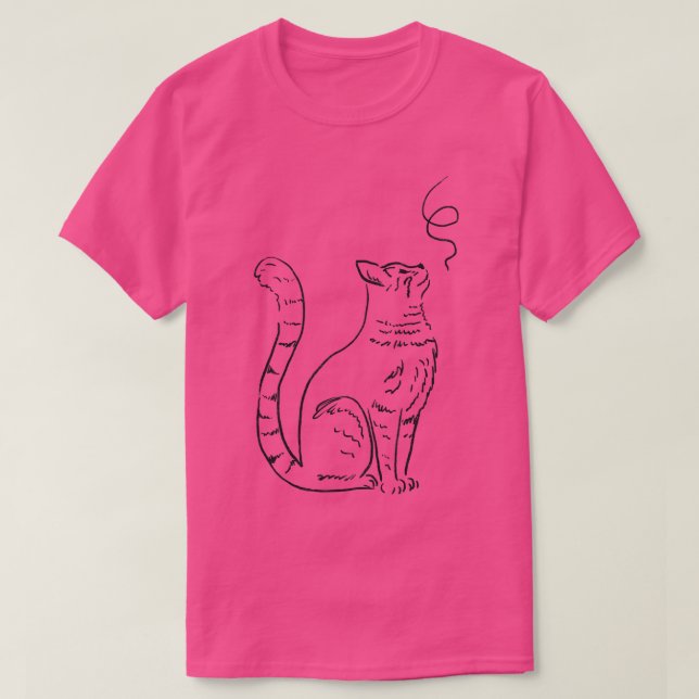 Cute Kitty with String 1 T-Shirt (Design Front)