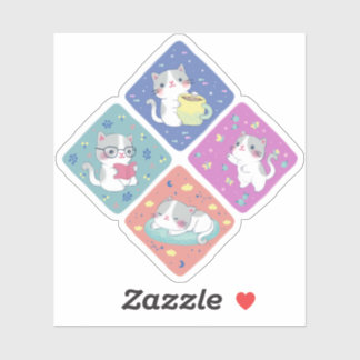 Cute Kitty's Busy Day Illustration