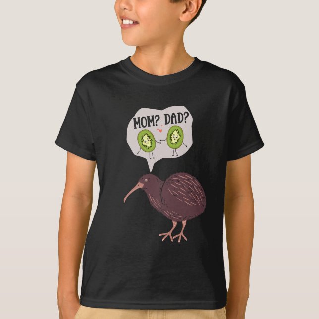Cute Kiwi Bird Family Humour New Zealand T-Shirt (Front)