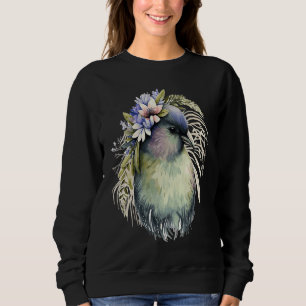 Cute Kiwi Bird Flower Crown Floral Exotic Birds Sweatshirt