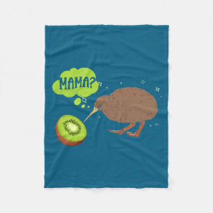 Cute Kiwi Bird Humor New Zealand _1  Fleece Blanket