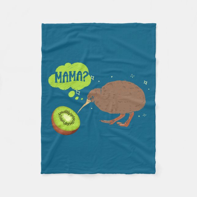 Cute Kiwi Bird Humor New Zealand _1  Fleece Blanket (Front)