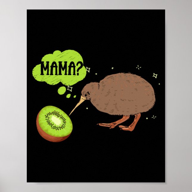 Cute Kiwi Bird Humor New Zealand  Poster (Front)
