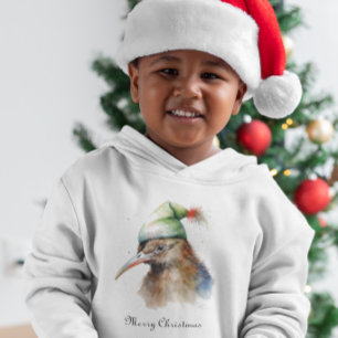 Cute Kiwi Bird in Christmas Elf Hat, custom
