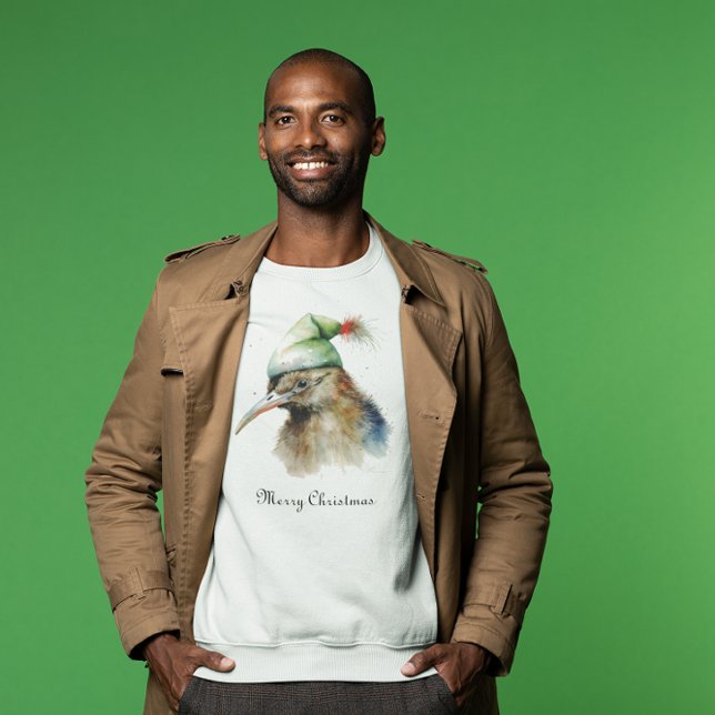 Cute Kiwi Bird in Christmas Elf Hat, custom T-Shirt (Creator Uploaded)