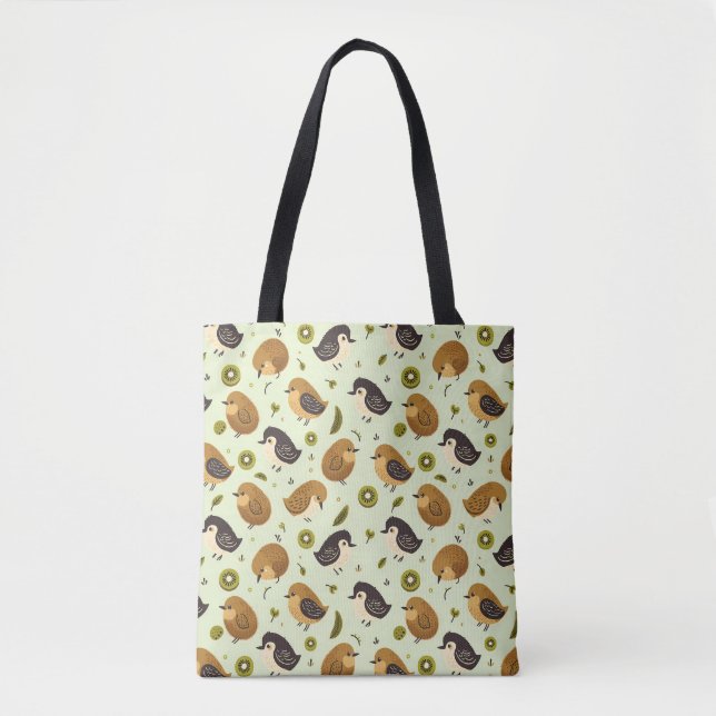 Cute Kiwi Birds Pattern Tote Bag (Front)