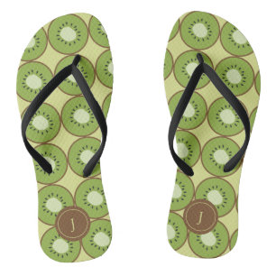 Cute Kiwi Summer Monogram Kiwifruit sweet fruit Jandals