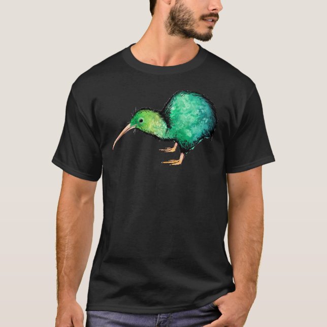 Cute Kiwi - Watercolour Art  T-Shirt (Front)