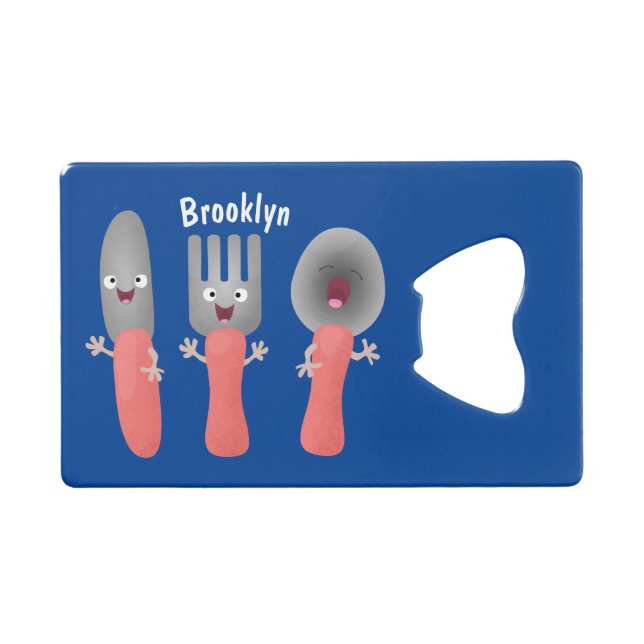 Cute knife fork and spoon cutlery cartoon (Front (Horizontal))
