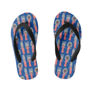 Cute knife fork and spoon cutlery cartoon kid's jandals