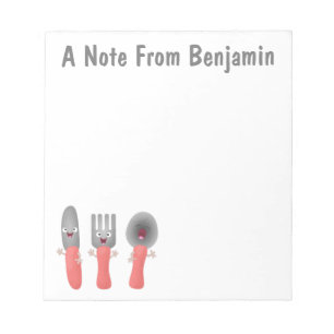 Cute knife fork and spoon cutlery cartoon notepad