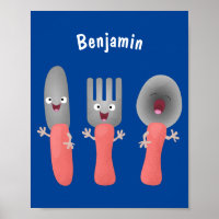 Cute knife fork and spoon cutlery cartoon
