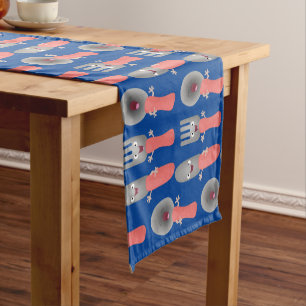 Cute knife fork and spoon cutlery cartoon short table runner