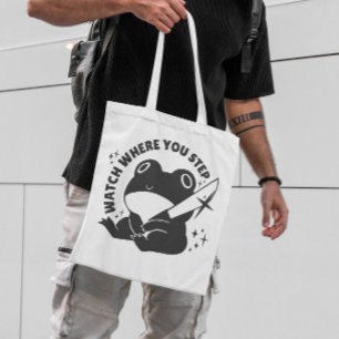 Cute Knife Frog Tote Bag