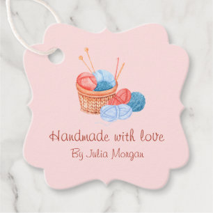 Cute Knit Homemade Hang Tag   Pink