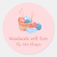 Cute Knit Homemade Label | Pink