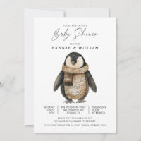 Cute Knitted Penguin Baby Shower