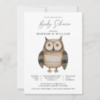 Cute Knitted Woodland Owl Baby Shower