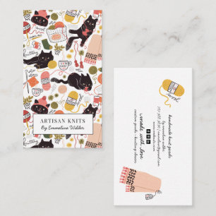 Cute Knitting Business And Knitting Instruction Card