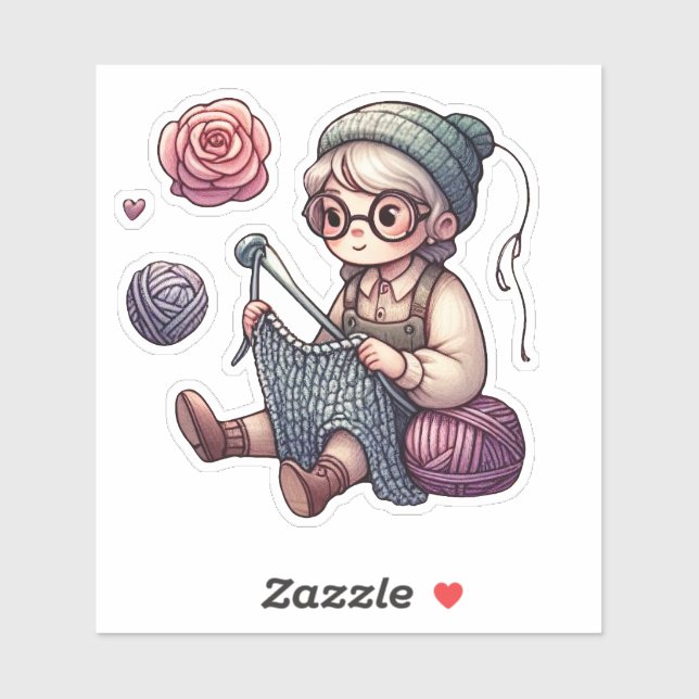 Cute knitting fan art Sticker (Sheet)
