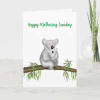 Cute koala and baby Mothering Sunday card