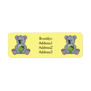 Cute koala and coconut cartoon illustration