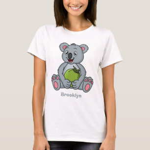 Cute koala and coconut cartoon illustration  T-Shirt