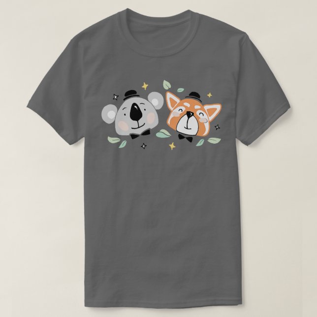 Cute Koala and Red Panda T-Shirt (Design Front)