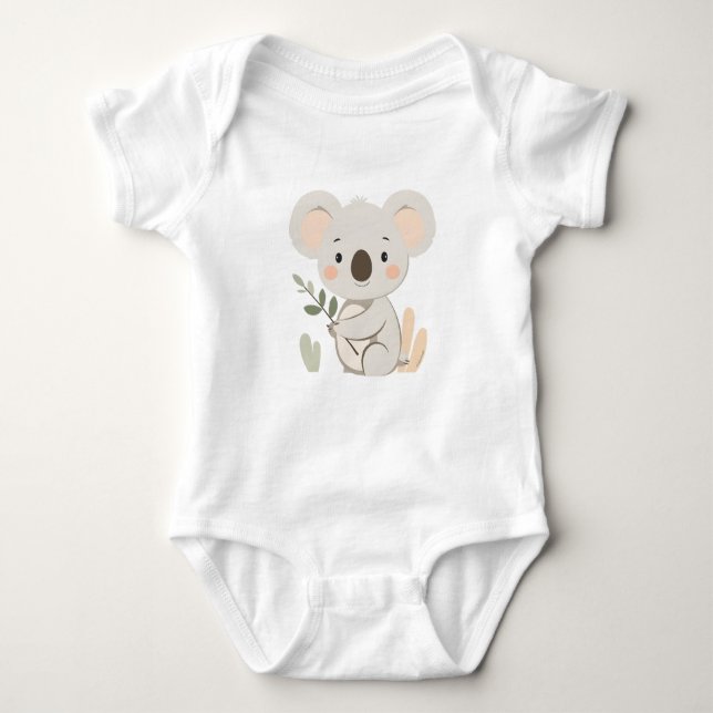 Cute Koala Baby Jersey Bodysuit  (Front)