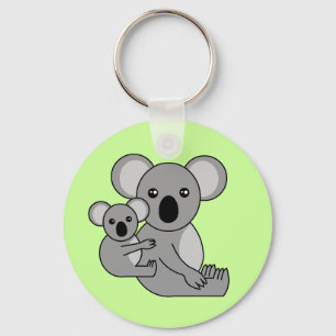 Cute Koala Bear and Baby Key Ring