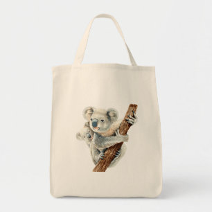 Cute Koala Bear And Baby Realistic Watercolor Tote Bag
