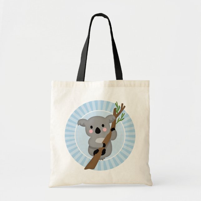 Cute Koala Bear - Blue Grey Tote Bag (Front)