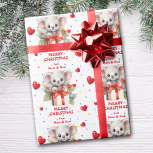 Cute Koala Bear Christmas Gift Wrapping Paper