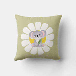 Cute koala Bear daisy flower Zoo Animal Love Cushion