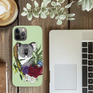 Cute Koala Bear Green Australian Wildlife Floral Case-Mate iPhone Case