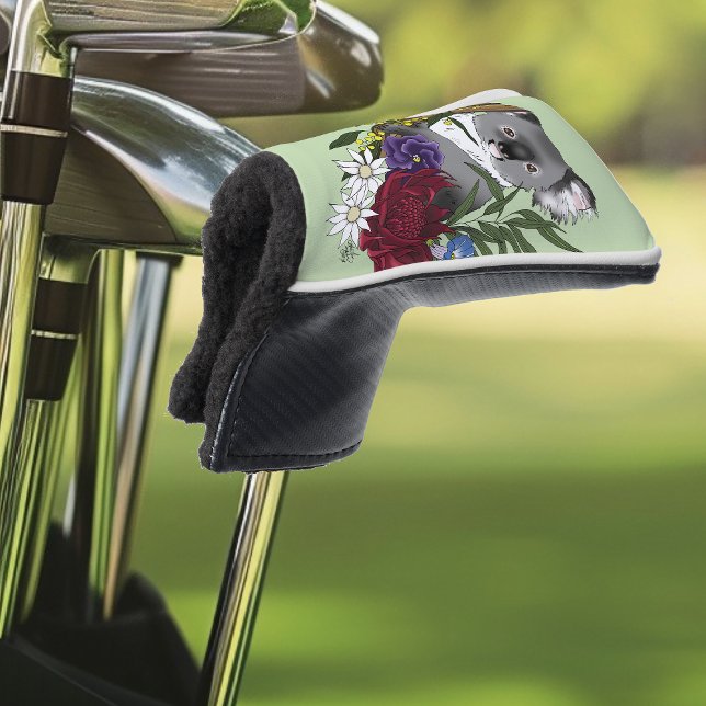 Cute Koala Bear Green Australian Wildlife Floral Golf Head Cover (Creator Uploaded)