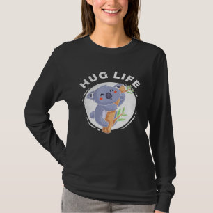 Cute Koala Bear Hug Lover Funny Lazy Animal Life T-Shirt