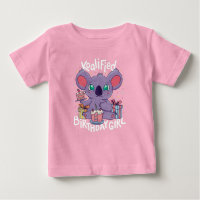 Cute Koala Bear Koalified Birthday Girl Pink