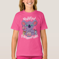 Cute Koala Bear Koalified Birthday Girl Pink