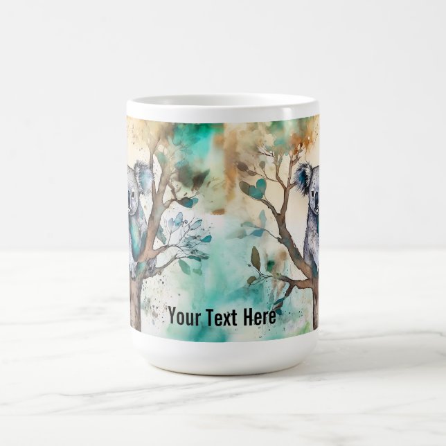 Cute Koala Bear Mug in Tree – Personalise (Center)