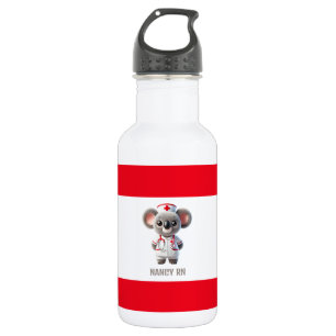 Cute Koala Bear Nurse with Red Stethoscope 532 Ml Water Bottle