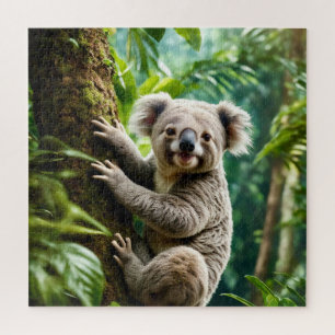 Cute Koala Bear on a tree Jigsaw Puzzle
